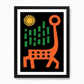 Mid Century Modern Giraffe Art Print