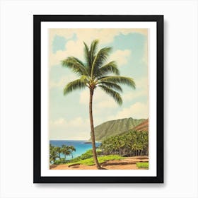 Hanauma Bay Honolulu Hawaii Vintage Art Print