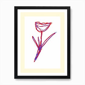 Tulip Line Art Art Print