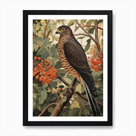 Dark And Moody Botanical Eurasian Sparrowhawk 1 Art Print