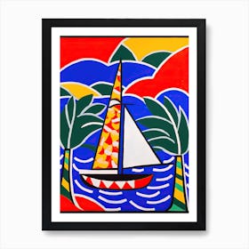 Sailing In The Style Of Matisse 1 Art Print