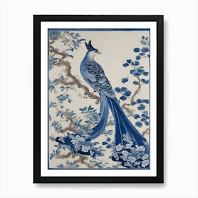 Blue Peacock Art Print