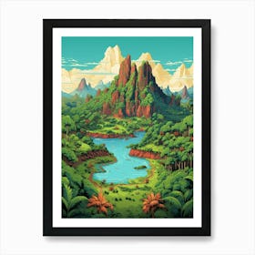 Manu National Park Pixel Art 2 Art Print