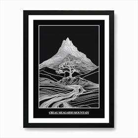 Creag Meagaidh Mountain Line Drawing 3 Poster Art Print