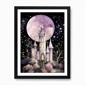 purple black princess castle Art Print
