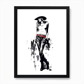 Cowgirl Ink Style 1 Art Print