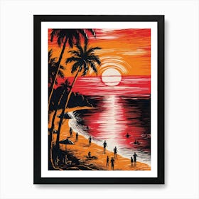 Sunset At The Beach 5 Art Print