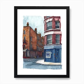 Hackney London Borough   Street Watercolour 11 Art Print