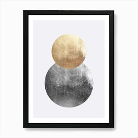 Gold and metal circles 2 Art Print