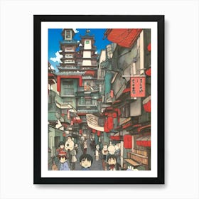 Kawaii Street Art Print