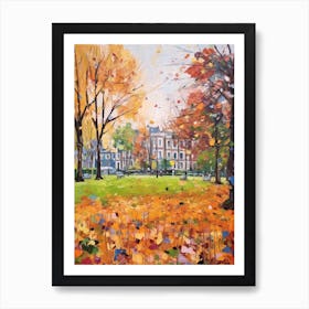 Autumn City Park Painting St Stephens Green Dublin 3 Art Print