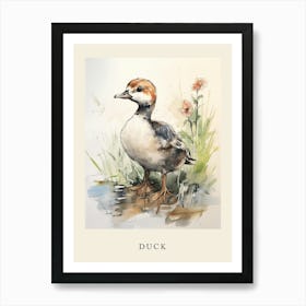 Beatrix Potter Inspired  Animal Watercolour Duck 3 Art Print