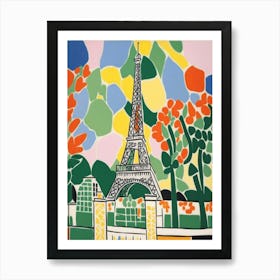 Paris Eiffel Tower Matisse Style Art Print