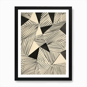 'Black And White Triangles' 2 Art Print