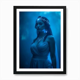 Cleopatra Beauty In Blue Light - Diverse Art Illustration 58 Art Print