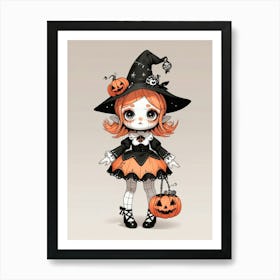 Cute Halloween Witch 1 Art Print