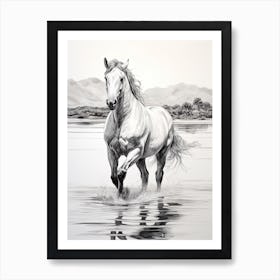 A Horse Oil Painting In Bora Bora French, Polynesia, Portrait 3 Art Print