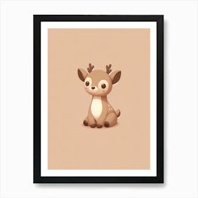 Cute Deer New Baby Baby Shower Gift Print Art Print