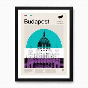 Mid Century Budapest Travel Art Print