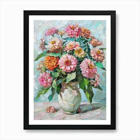 A World Of Flowers Zinnia 2 Painting Art Print