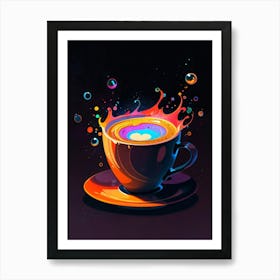 Coffee Cup With Bubbles Art Print