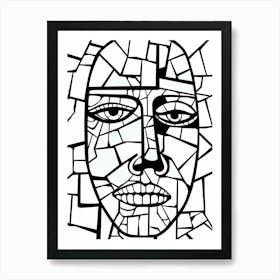 Geometric Stained Glass Effect Face 3 Art Print