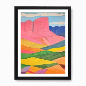 Mount Roraima South America 3 Colourful Mountain Illustration Art Print