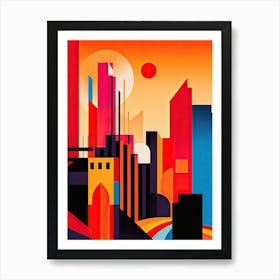 Gold Coast, Australia, Bold Outlines 1 Art Print