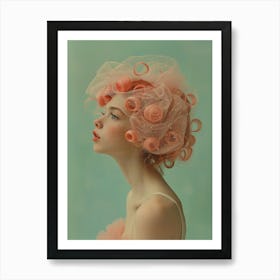 Pastel pink girl Art Print