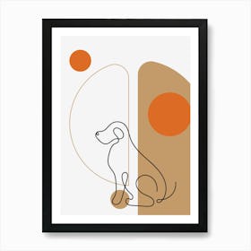 Simple minimalist dog Art Print