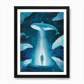 Whales In The Sky Art Print