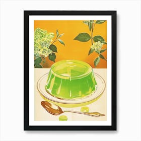 Retro Bright Green Jelly Vintage Cookbook Inspired 1 Art Print