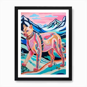 Maximalist Animal Painting Mountain Lion 2 Art Print