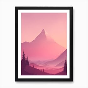 Misty Mountains Vertical Background In Pink Tone 69 Art Print