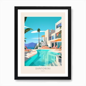 Santorini, Greece 1 Midcentury Modern Pool Poster Art Print