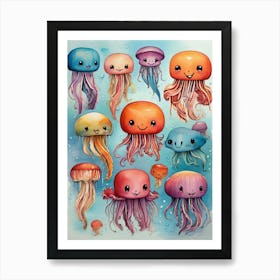 Jellyfish Kawaii 1 Art Print