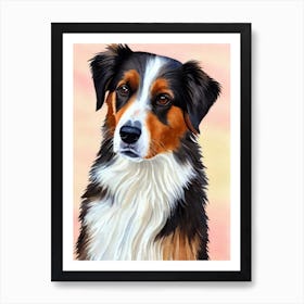 Australian Shepherd 3 Watercolour Dog Art Print