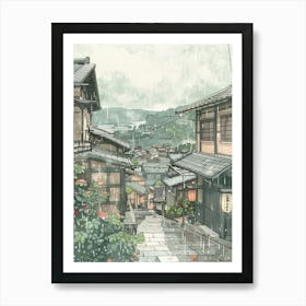 Otaru Japan 3 Retro Illustration Art Print