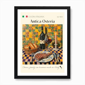 Antica Osteria Trattoria Italian Poster Food Kitchen Art Print