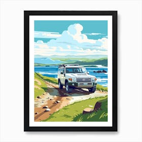 A Toyota Land Cruiser In Causeway Coastal Route Illustration 2 Art Print