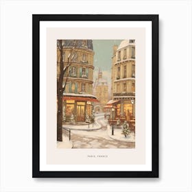 Vintage Winter Poster Paris France 6 Art Print