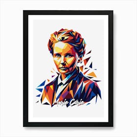 Marie Curie 03 Portrait WPAP Pop Art Art Print