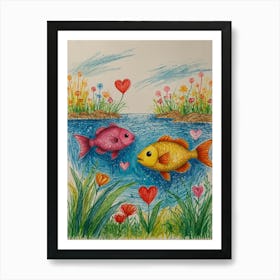 Two Fish In The Water Art Print