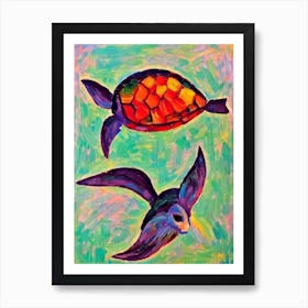 Green Turtle Matisse Inspired Art Print