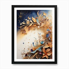 Flowers And Stars Art Print