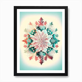 Intricate, Snowflakes, Vintage Sketch 2 Art Print