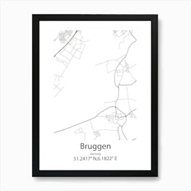 Bruggen,Germany Minimalist Map Art Print