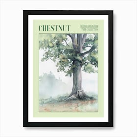 Chestnut Tree Atmospheric Watercolour Painting 3 Poster Art Print