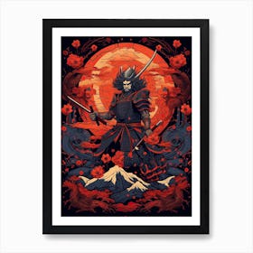 Samurai Edo Kiriko Illustration 7 Art Print