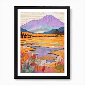 Mount Katahdin United States 2 Colourful Mountain Illustration Art Print